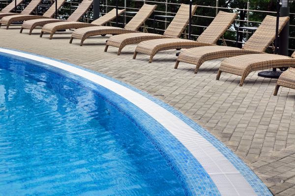 Poolside Hardscaping in Kent